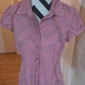 Guess Jeans Red Gingham Women's Top
